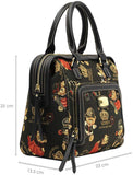 Bolsa de mujer mediana de mano con asas y correa crossbody Henney Bear. Tiernos estampados de ositos o ambientes naturales