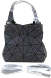 Huameibang - Bolsas de hombro y bolsos geométricos luminosos de piel ecológica para mujer (arcoíris)