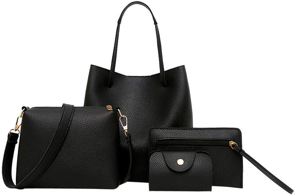Conjunto de bolsos de cuero Fenebort para mujer, paquete incluye bandolera + bandolera + bolsa de mensajero + paquete de tarjeta