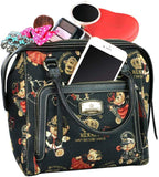 Bolsa de mujer mediana de mano con asas y correa crossbody Henney Bear. Tiernos estampados de ositos o ambientes naturales
