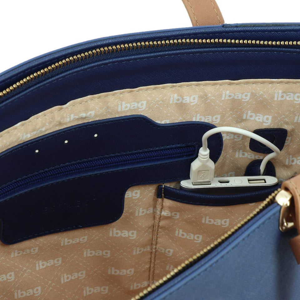 Westies iBag - Bolso inteligente con luz y cargador, Azul Marino