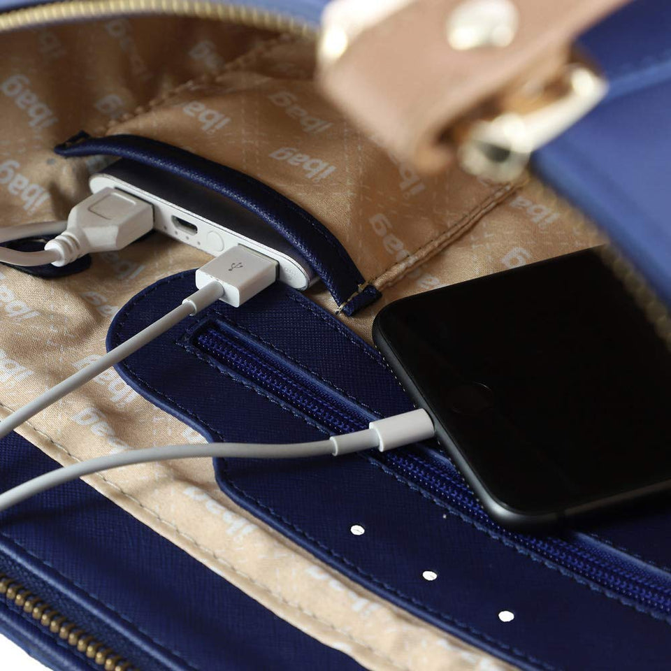 Westies iBag - Bolso inteligente con luz y cargador, Azul Marino