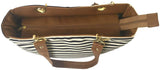 Bolsa Para Mujer. De playa y de tela.Blanco y rayas azules. Ultra ligera, comoda y practica. Disponible en color Blanco,Negro,Camel,Rosa y Amarillo.
