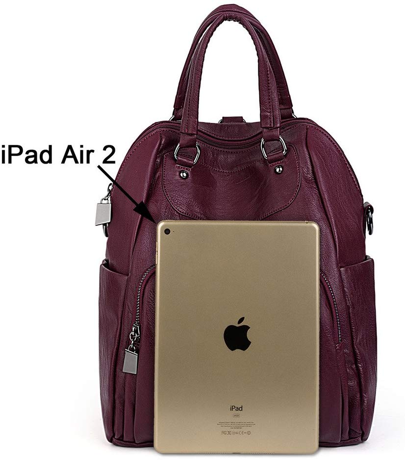 UTO Bolsa Mochila de Dama Mujer Moda Cuero Sintético Crossbody Bolsa de Hombro con Asas