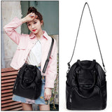 UTO Bolsa Mochila de Dama Mujer Moda Cuero Sintético Crossbody Bolsa de Hombro con Asas