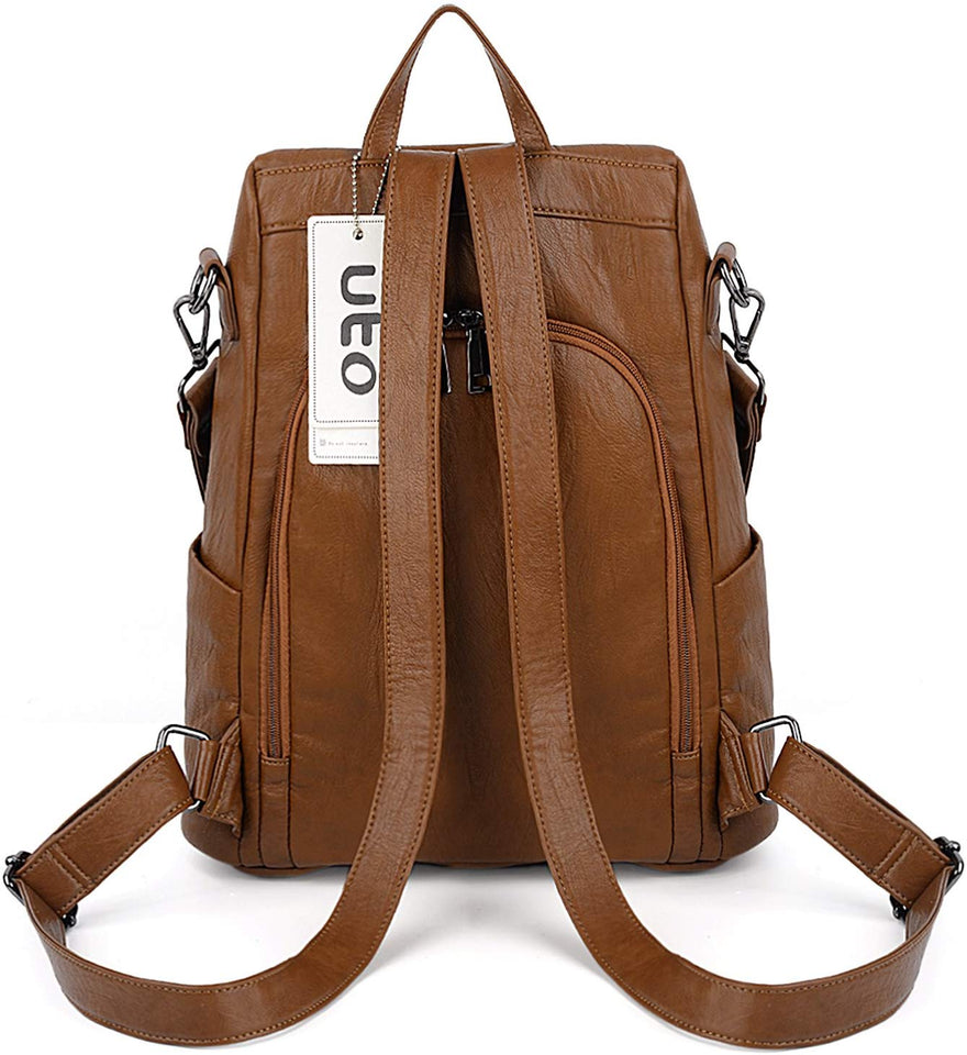UTO Mujer Dama ANTI-THEFT Mochila Monedero PU Cuero Convertible Señora Mochila Arcoknot Bolsa