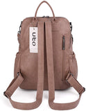UTO Mujer Dama Bolsa Mochila Bolsa Escolar Cuero Sintético Convertible Bolsillos Laterales Bolso de Hombro con Borla o Cerrevedijón