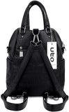 UTO Bolsa Mochila de Dama Mujer Moda Cuero Sintético Crossbody Bolsa de Hombro con Asas