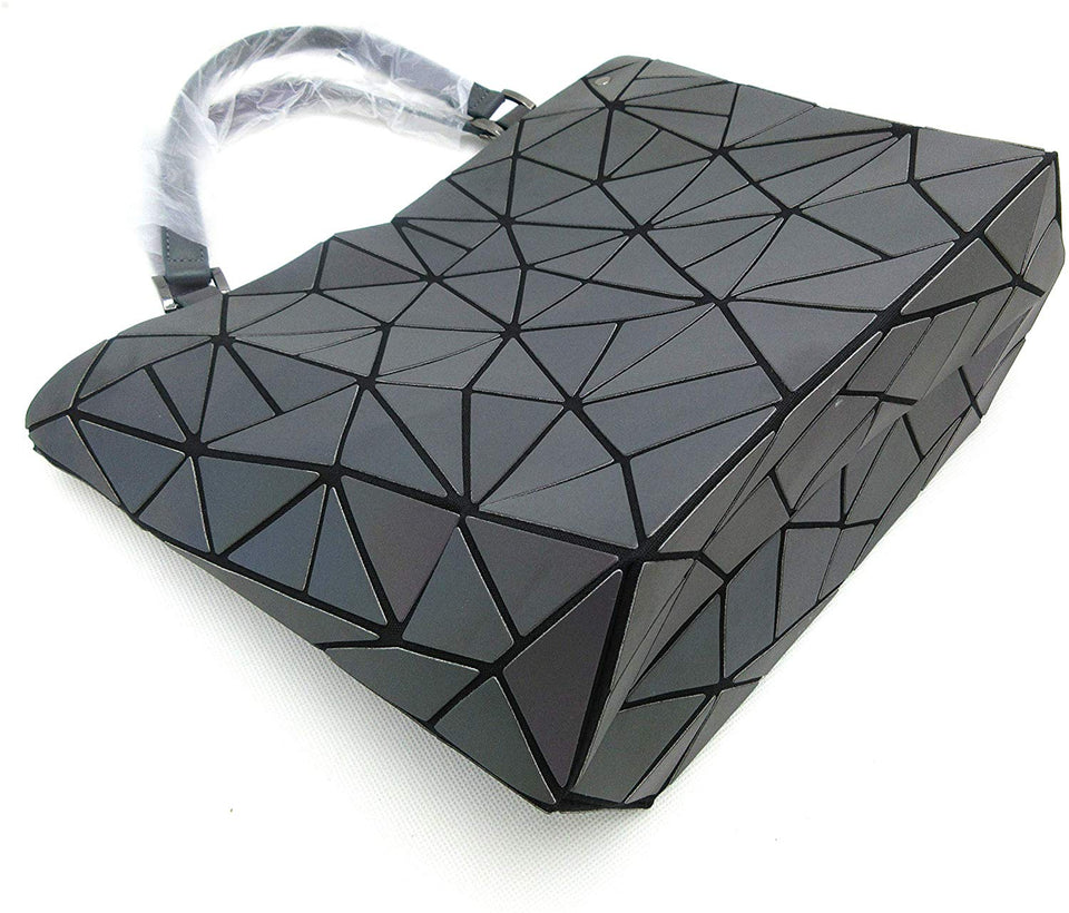 Huameibang - Bolsas de hombro y bolsos geométricos luminosos de piel ecológica para mujer (arcoíris)