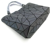 Huameibang - Bolsas de hombro y bolsos geométricos luminosos de piel ecológica para mujer (arcoíris)