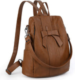 UTO Mujer Dama ANTI-THEFT Mochila Monedero PU Cuero Convertible Señora Mochila Arcoknot Bolsa