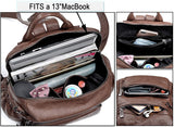 UTO Mujer Dama Bolsa Mochila Bolsa Escolar Cuero Sintético Convertible Bolsillos Laterales Bolso de Hombro con Borla o Cerrevedijón