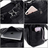 UTO Bolsa Mochila de Dama Mujer Moda Cuero Sintético Crossbody Bolsa de Hombro con Asas